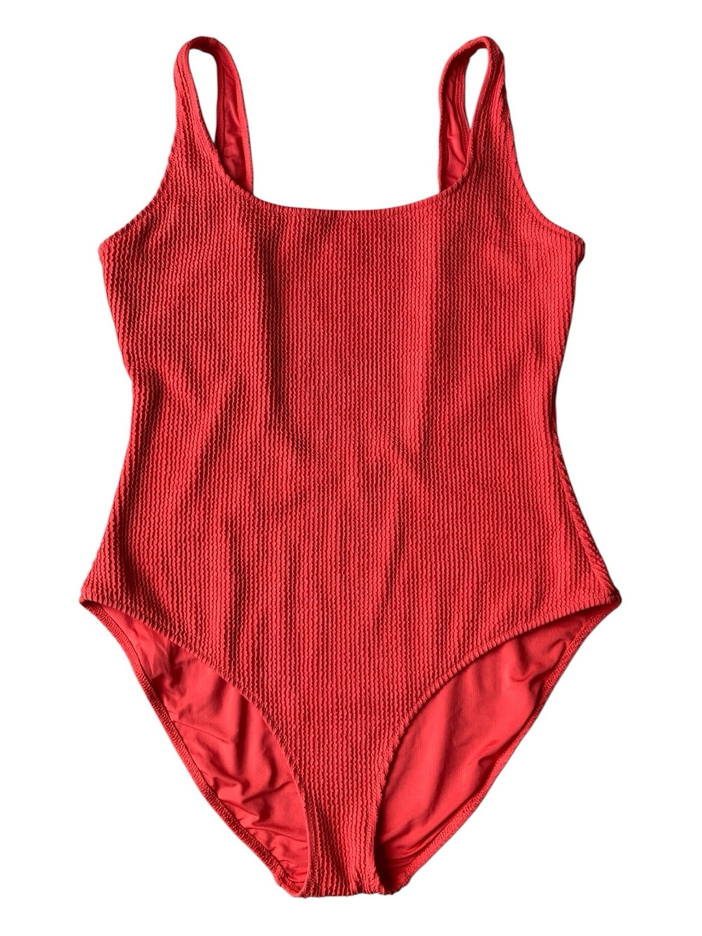 Aerie XL Crinkle 3D Athletic Resort Red OnePiece Beach Bar Transition Swimsuit